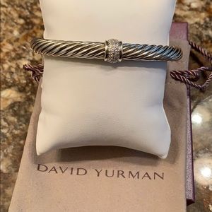 David Yurman 7mm diamond cable station bracelet